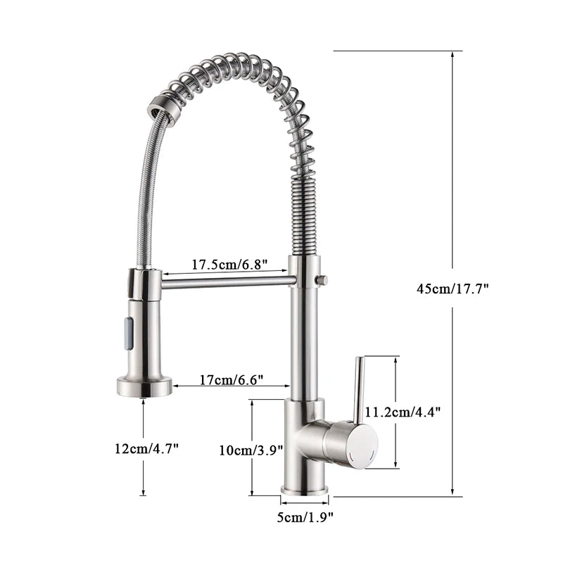 Matte Black Pull Down Kitchen Faucet Chrome Dual Modes Nozzle Hot Cold Water Mixer Crane Tap Brass Spring Kitchen Sink Faucets