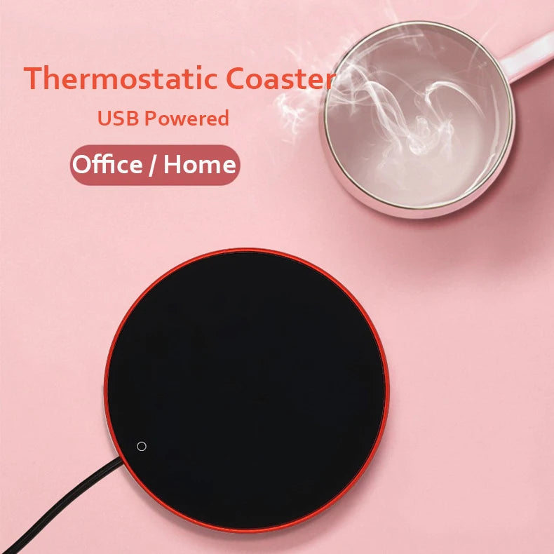 Mini Portable USB Cup Warmer 3 Gear Coffee Mug Heating Coaster Smart Thermostatic Hot Plate Milk Tea Water Heating Pad Heater