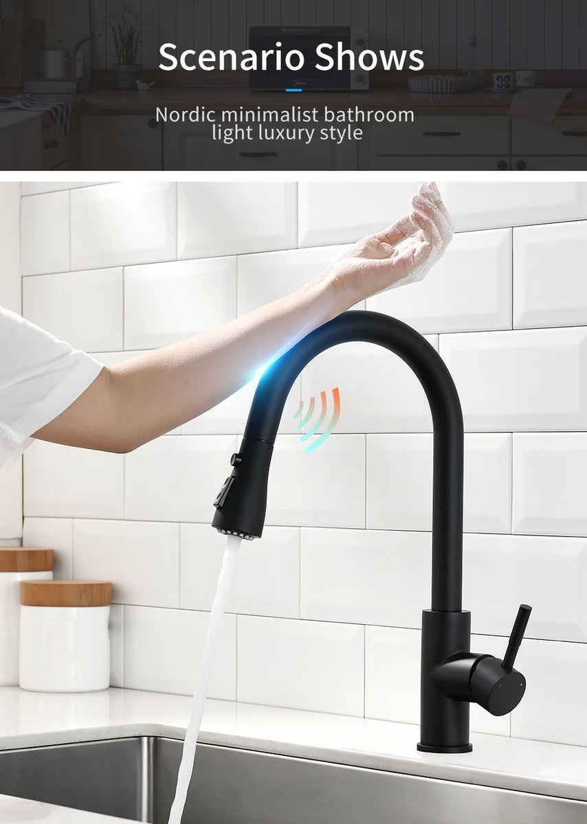 Smart Touch Kitchen Faucets Crane For Sensor Kitchen Water Tap Sink Mixer Rotate Touch Faucet Sensor Water Mixer KH-1005