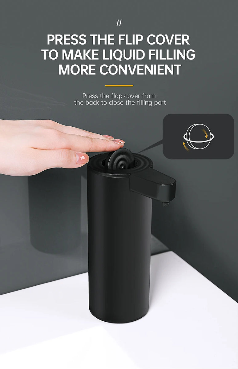 Black Sensor Non-contact Liquid Soap Dispenser for Kitchen Automatic Washing Hand Machine Washer Shampoo Detergent Dispenser