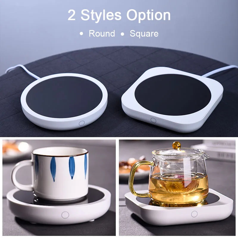 New Coffee Mug Warmer for Milk Tea Teapot Electric Heating Cup Plate High Temperature 80 Degree Celsius for Home Office Desk Use