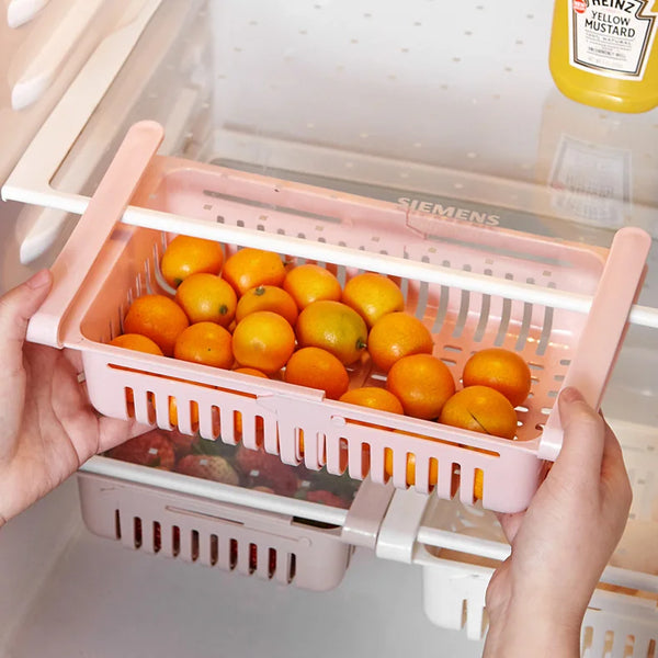 Hanging Refrigerator Storage Basket Adjustable Fresh-keeping Save Space Storage Box Fruit Egg Vegeta Refrigerator Organizer