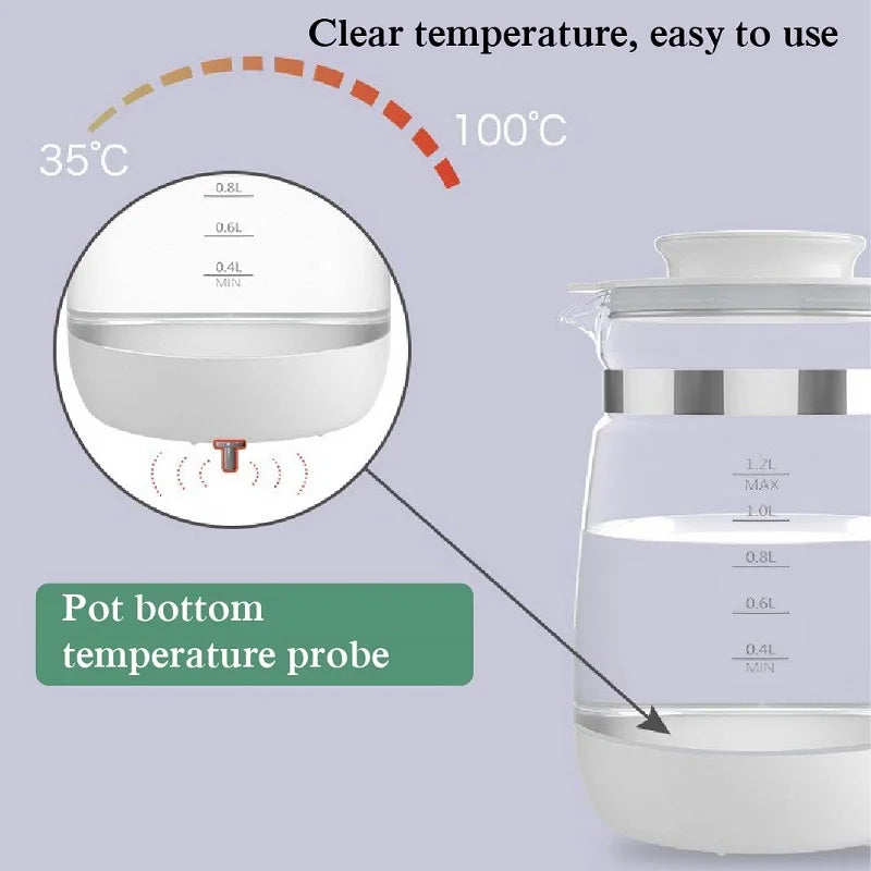 1.2L Infant Thermostatic Milk Regulator Baby Kettle Keep Warm 24 Hours Hot Water Smart Insulation Pot Milk Powder Warmer