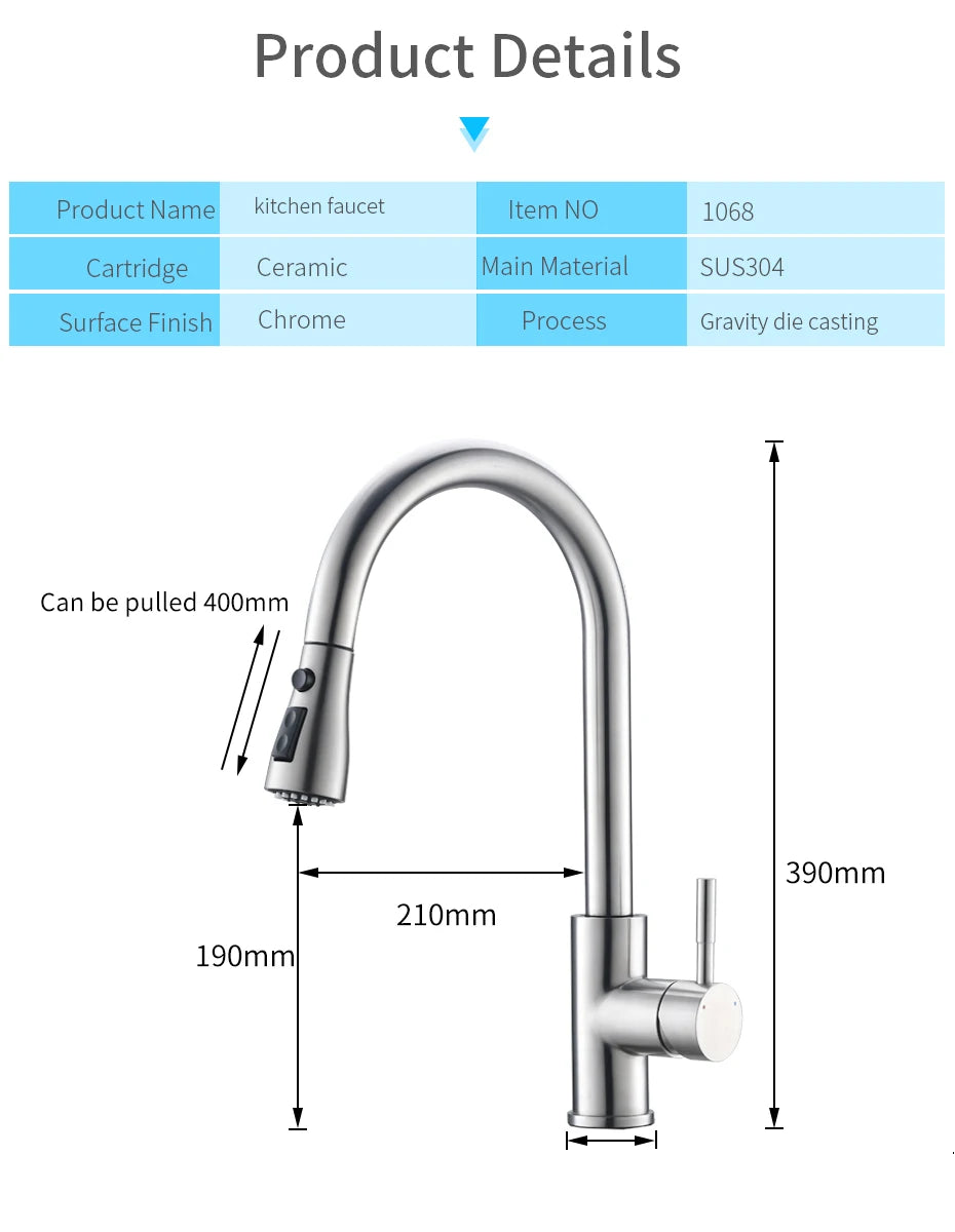 Smart Touch Kitchen Faucets Crane For Sensor Kitchen Water Tap Sink Mixer Rotate Touch Faucet Sensor Water Mixer KH-1005