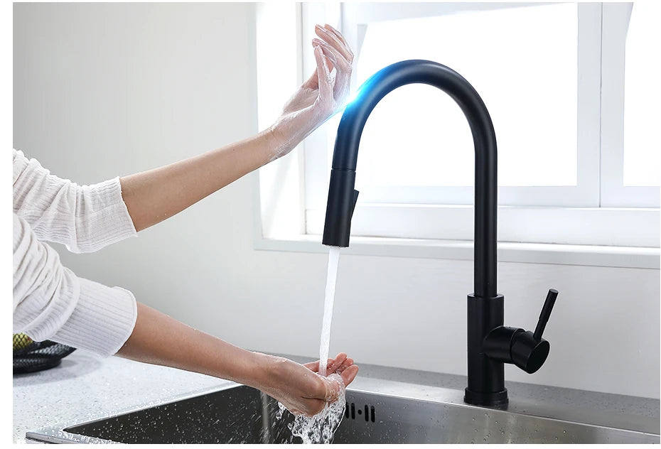 Smart Touch Kitchen Faucets Crane For Sensor Kitchen Water Tap Sink Mixer Rotate Touch Faucet Sensor Water Mixer KH-1005