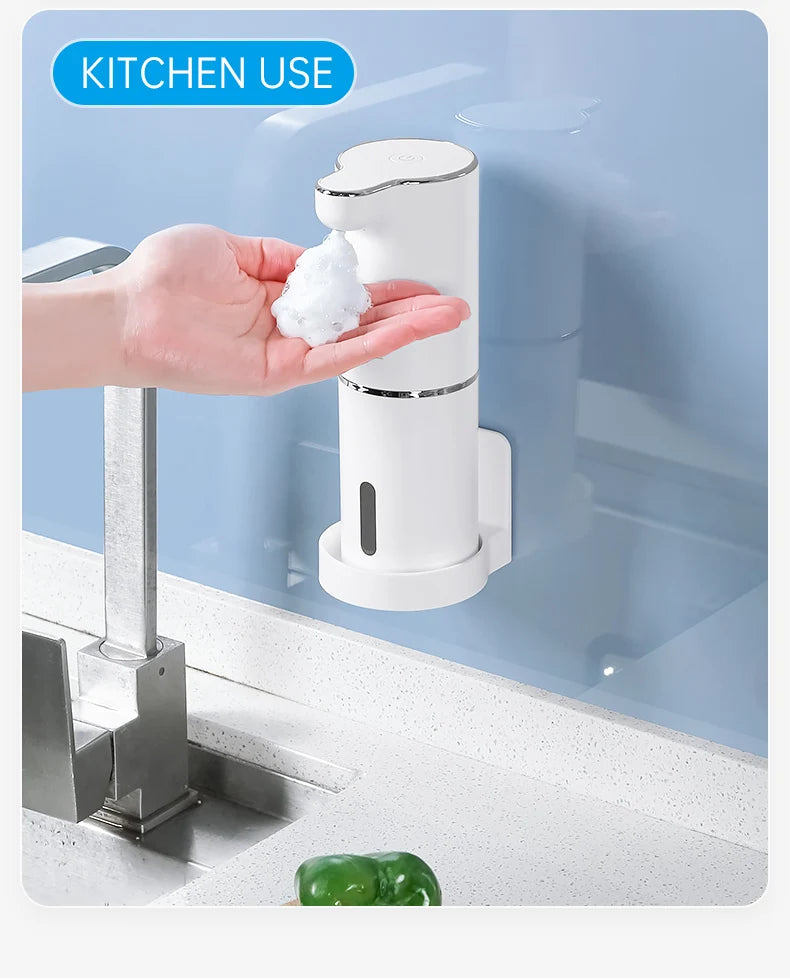 Automatic Foam Soap Dispensers Bathroom Smart Washing Hand Machine With USB Charging White High Quality ABS Material