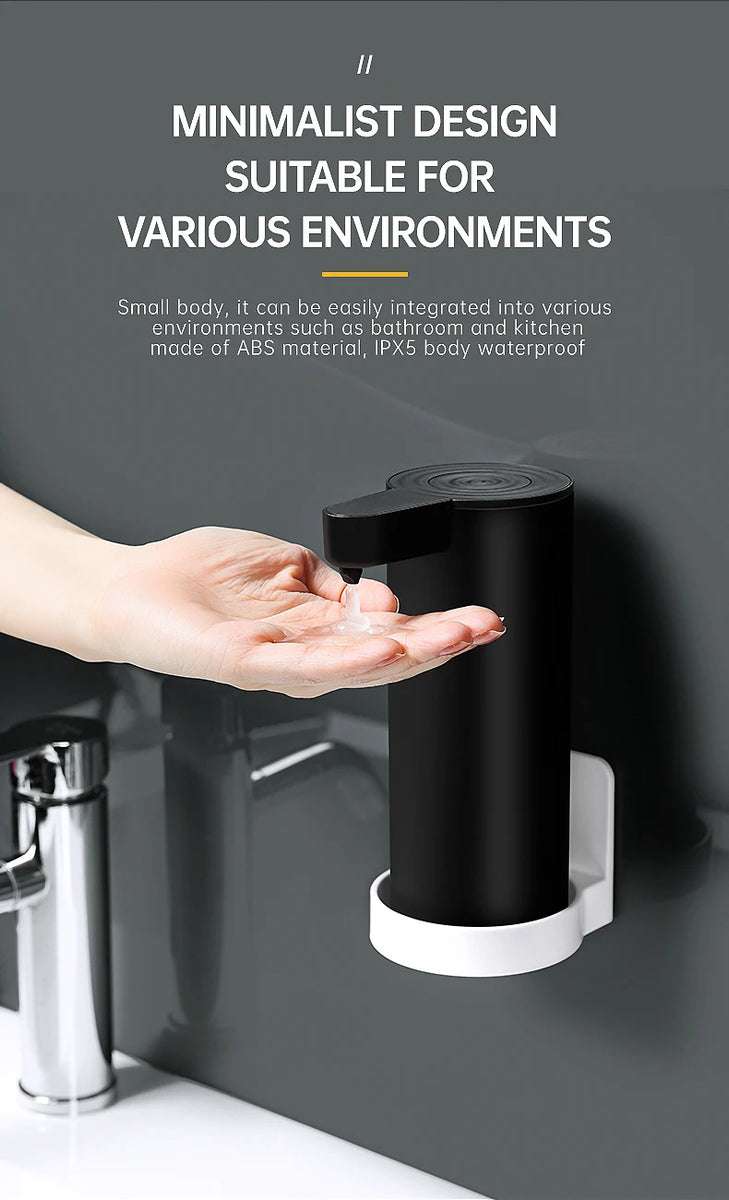 Black Sensor Non-contact Liquid Soap Dispenser for Kitchen Automatic Washing Hand Machine Washer Shampoo Detergent Dispenser