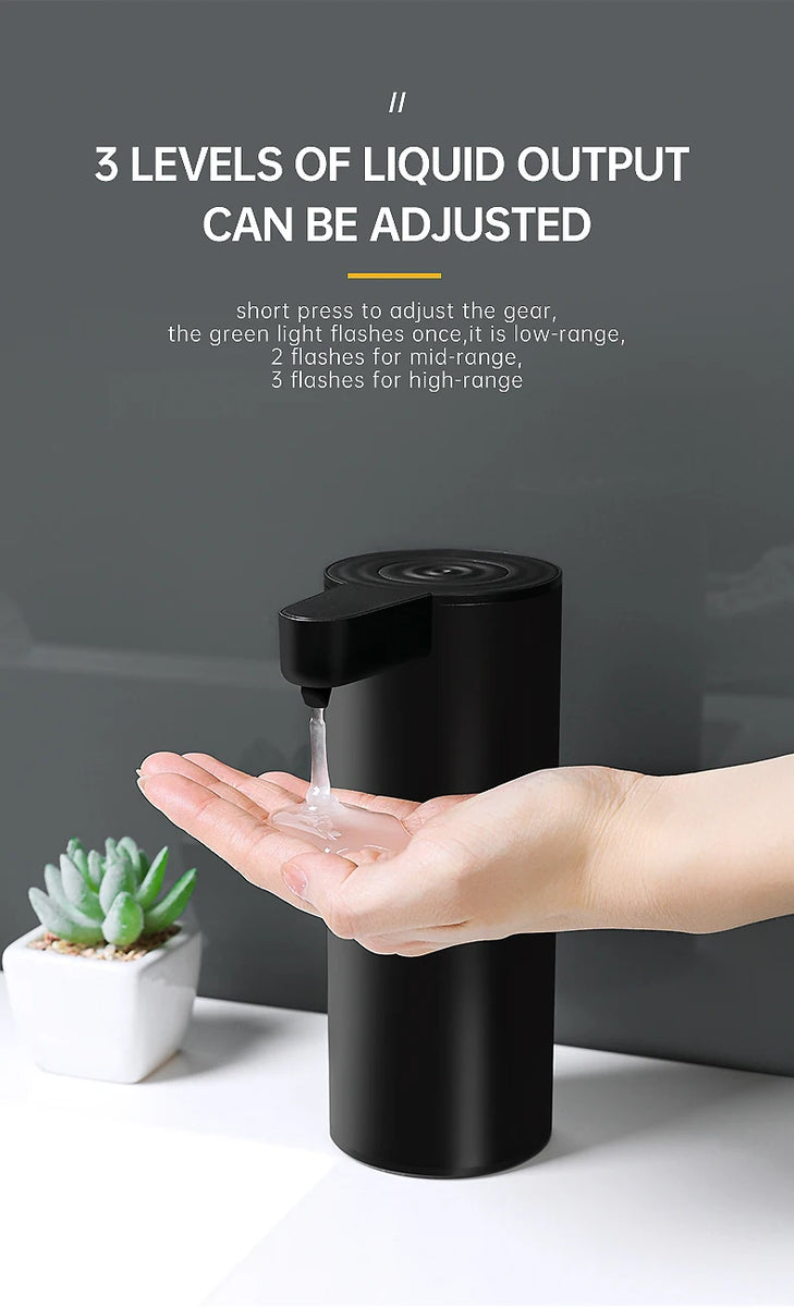 Black Sensor Non-contact Liquid Soap Dispenser for Kitchen Automatic Washing Hand Machine Washer Shampoo Detergent Dispenser