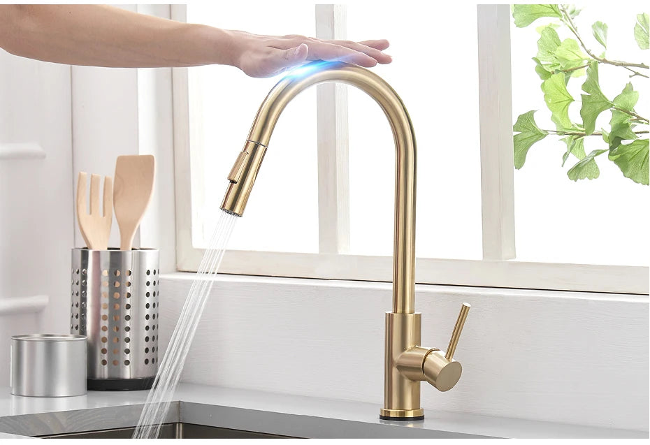 Smart Touch Kitchen Faucets Crane For Sensor Kitchen Water Tap Sink Mixer Rotate Touch Faucet Sensor Water Mixer KH-1005