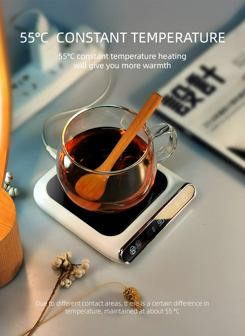 New Potable USB Coffee Mug Cup Warmer with 3 Temperature Settings for Office Desk Use Home Office Smart Electric Beverage Warmer