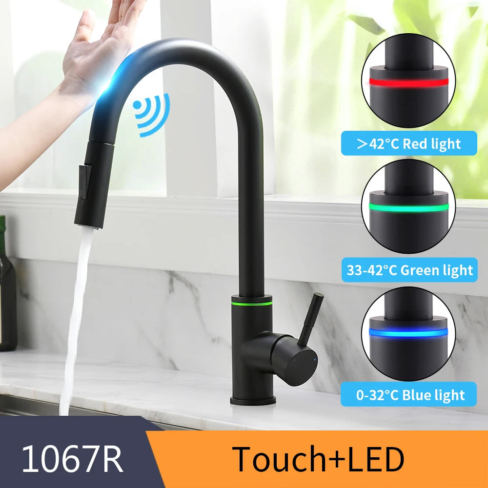 Smart Touch Kitchen Faucets Crane For Sensor Kitchen Water Tap Sink Mixer Rotate Touch Faucet Sensor Water Mixer KH-1005