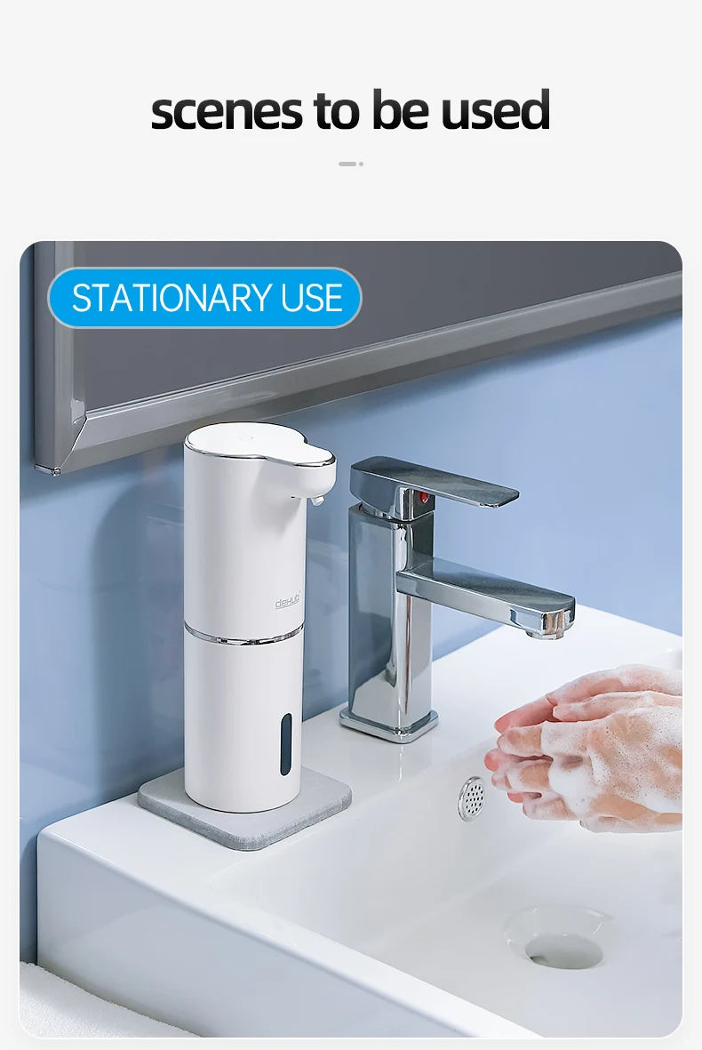 Automatic Foam Soap Dispensers Bathroom Smart Washing Hand Machine With USB Charging White High Quality ABS Material