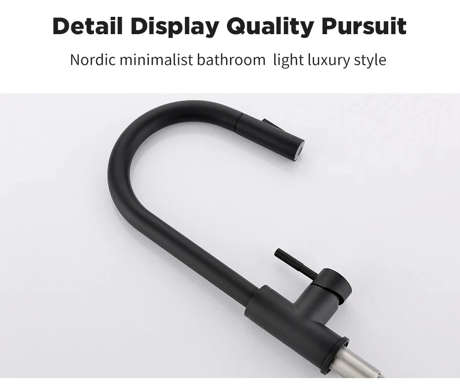 G1/2 Kitchen Faucet Black Surface Water Faucet Kitchen Sink Faucet Pull-out Kitchen Faucet Single Hole Tap