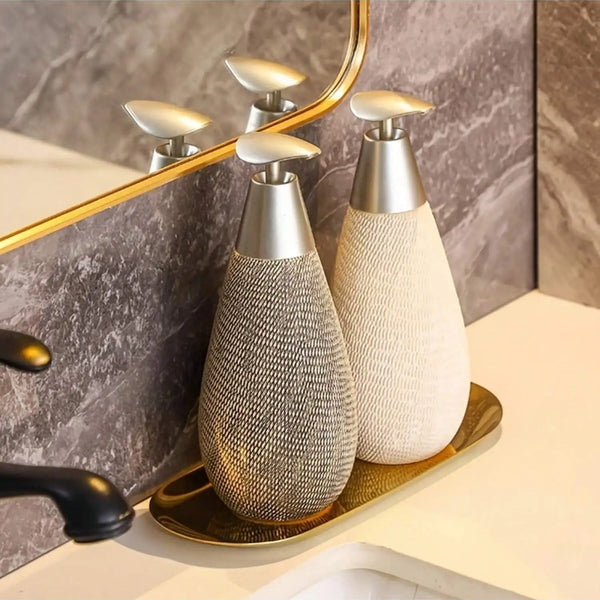 Creative Retro Style Ceramic Push-Type Soap Dispenser With Pump,  Hand Soap Bottle, Suitable For Bathrooms Kitchens And Toilets