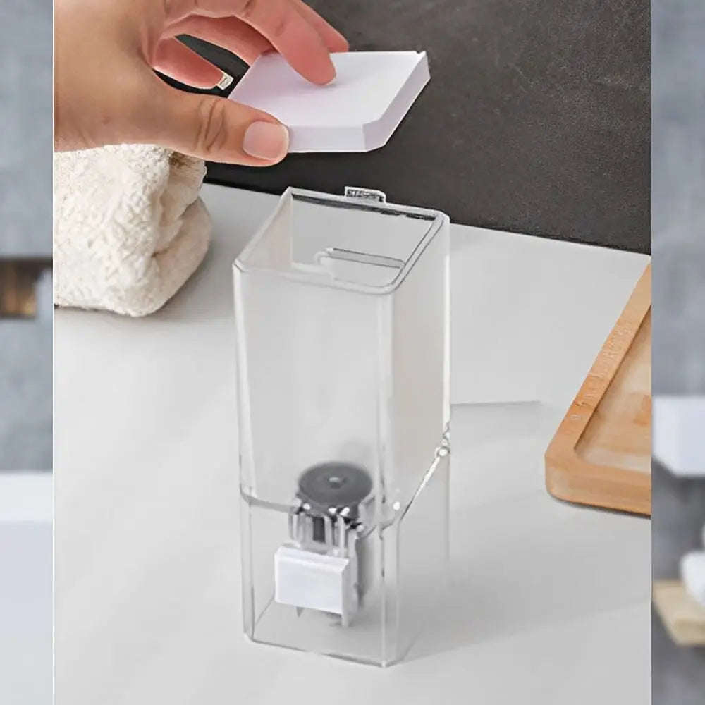 Non-punching Manual Press Soap Dispenser Wall Hanging Traceless Paste Disinfectant Bottle Bathroom Transparent Soap Dispenser