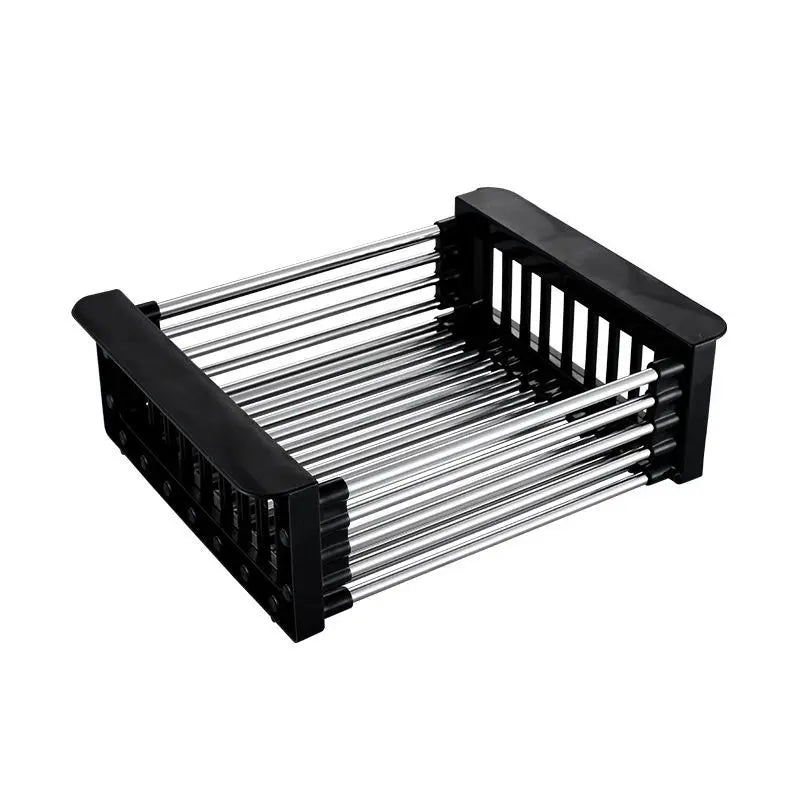 Kitchen Dish Drying Rack,Over Sink Expandable Stainless Steel Dish Rack/Drainer,Adjustable Vegetable Fruit Drain Basket For Sink