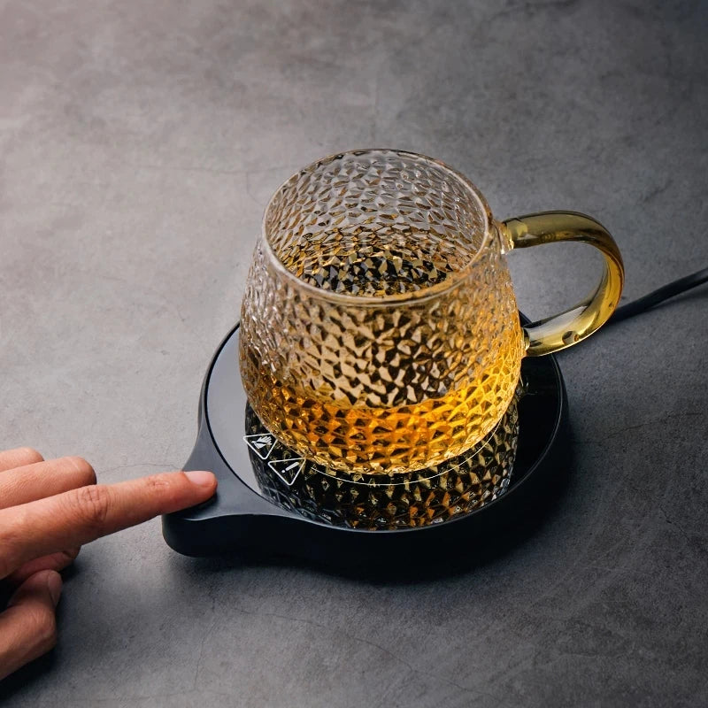 100°C Cup Heater Mug Warmer Hot Tea Makers Automatic Warmer Coaster 5 Gear Temperature Cup Heaters Coffee Milk Tea Heating Pad