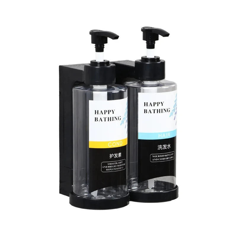 Hotel Shampoo and Shower Gel Separate Bottles Wall Mounted No Punching Hand Sanitizer Boxes Wall Mounted Manual Soap Dispensers