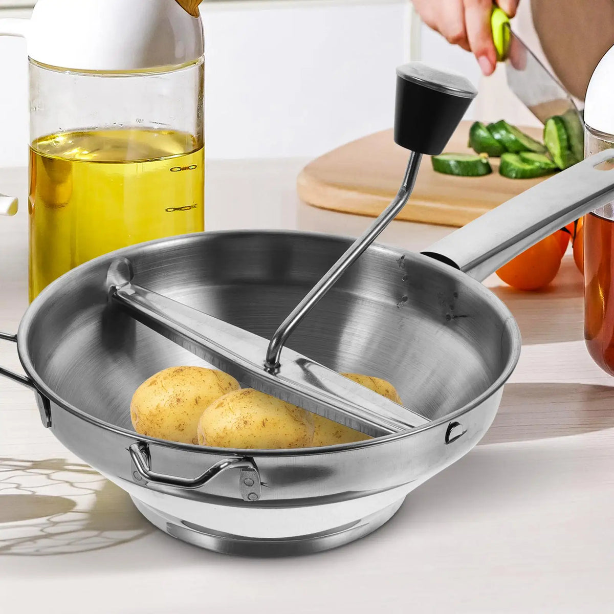 Stainless Steel Potato Masher Manual Potato Ricer Handheld Presser Fruit Juicer Lemon Squeezer Kitchen Tools