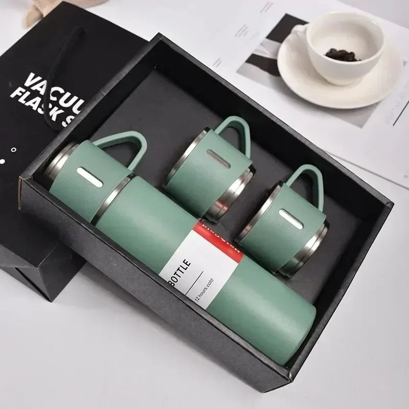 Portable 304 Stainless Steel Vacuum Insulated Bottle Gift Set Office Business Style Coffee Mug Thermos Bottle Flask Carafe