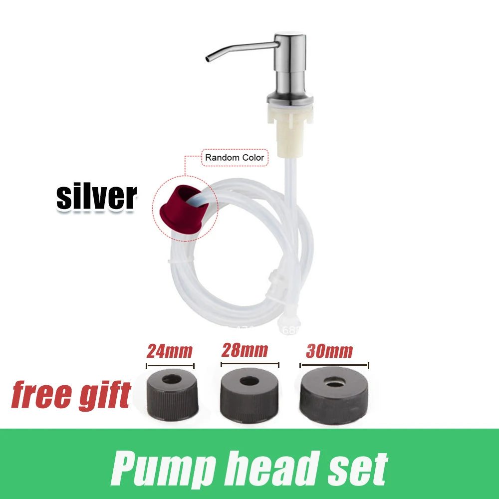 304 Stainless Steel Kitchen Sink Soap Dispenser Extension Tube Dish Soap Press Pump Head Outlet Head Extender 350/500ML