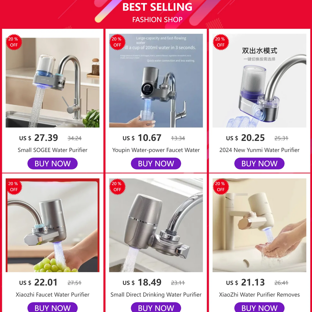 Xiaozhi Faucet Water Purifier Descaling and Chlorine Removing Household Special Filter Kitchen Tap Water Filter Purifier