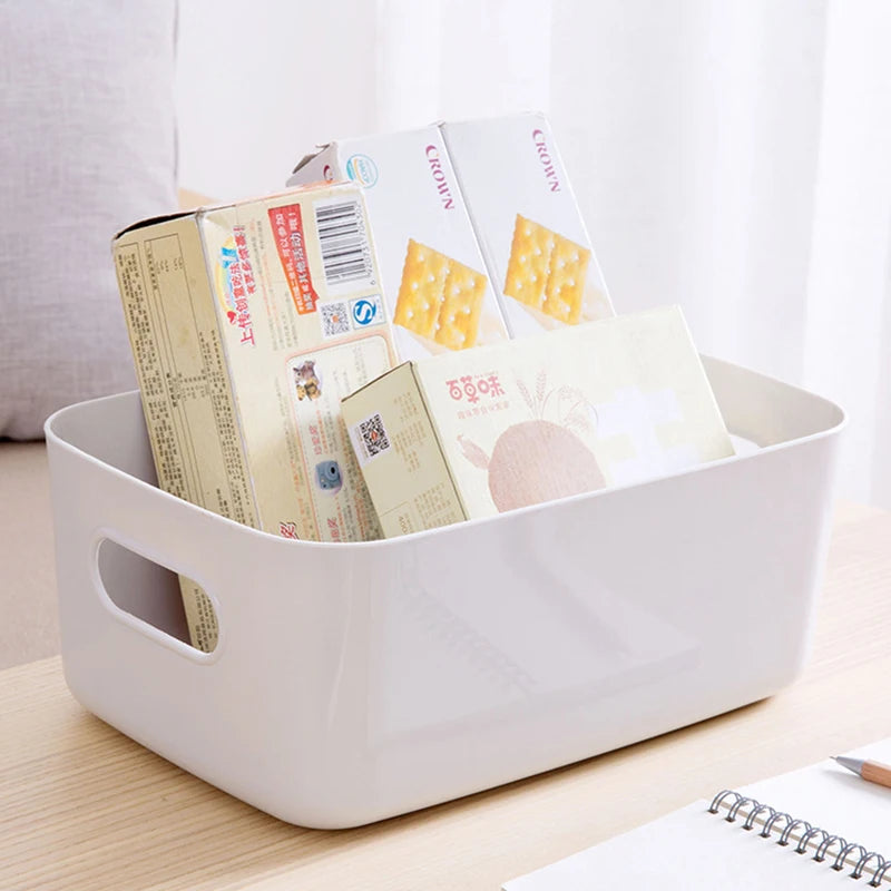 Desktop storage box cosmetics miscellaneous items snacks storage basket kitchen organizing box household drawer plastic storage