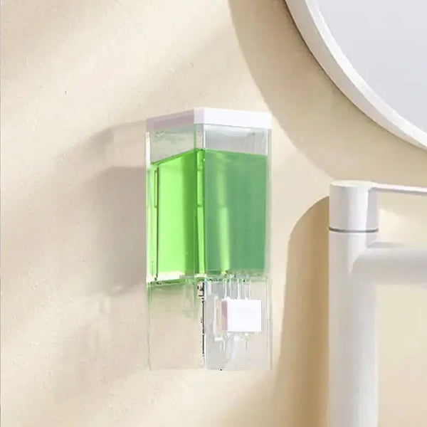 Non-punching Manual Press Soap Dispenser Wall Hanging Traceless Paste Disinfectant Bottle Bathroom Transparent Soap Dispenser