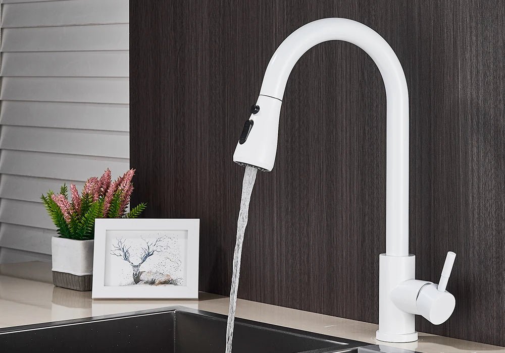 Pull Out Kitchen Faucet 2-way Sprayer Water Tap Single Handle Mixer Tap 360 Rotation Hot Cold Water Tap For Kitchen