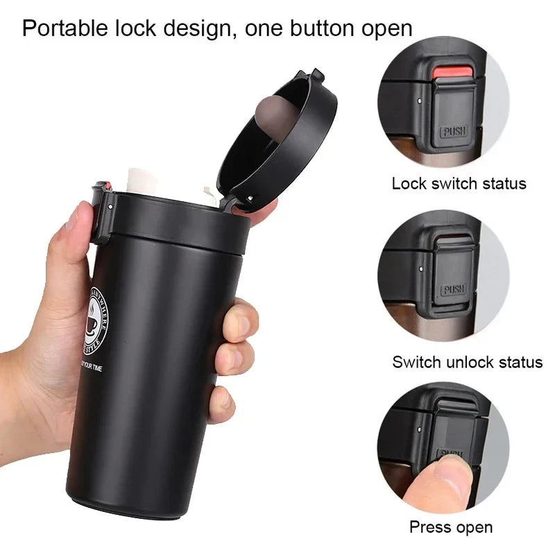 500ML Thermal Mug Leak-proof Thermos Mug Coffee Double Wall 304 Stainless Steel Coffee Cup Tea Vacuum Flask Thermos Water Bottle