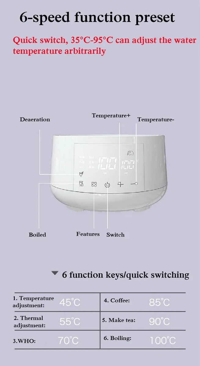 1.2L Infant Thermostatic Milk Regulator Baby Kettle Keep Warm 24 Hours Hot Water Smart Insulation Pot Milk Powder Warmer