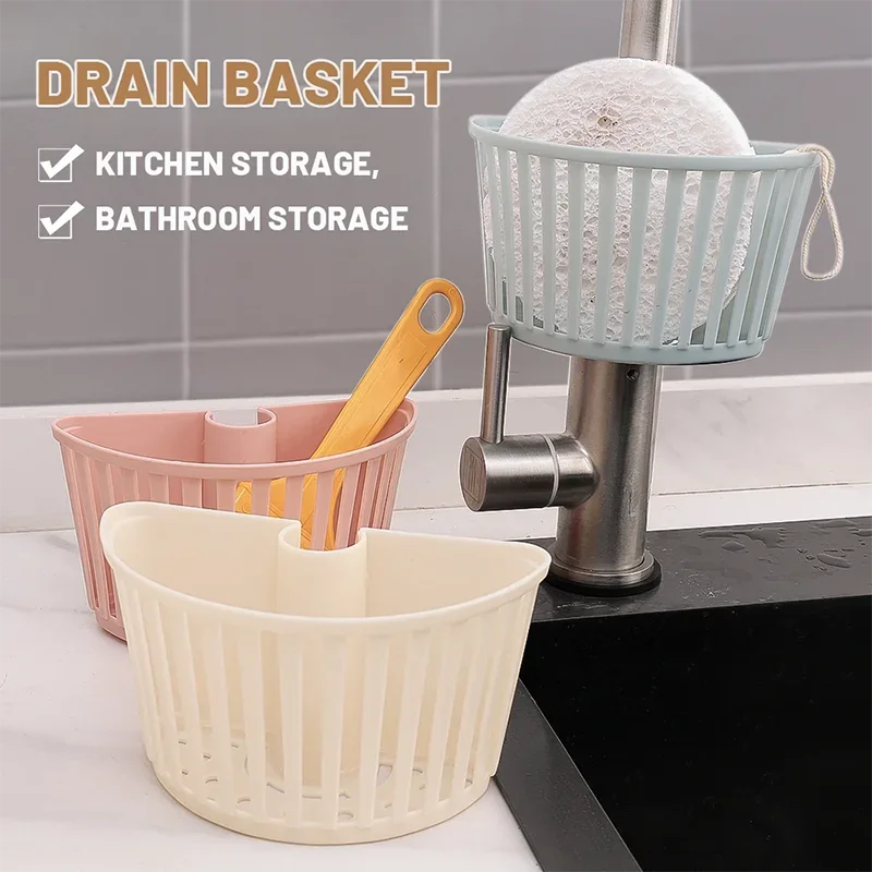 Storage Rack Drain Rack Sink Plastic Hanging Basket Racks Shelf Basket Spout Holder Sponge Storage Kitchen Supplies Faucet Rack