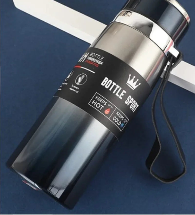 1000ml Thermal Water Bottle Thermos Vacuum Flask Double Stainless Steel Coffee Tea Insulated Cup Leakage-proof for Office