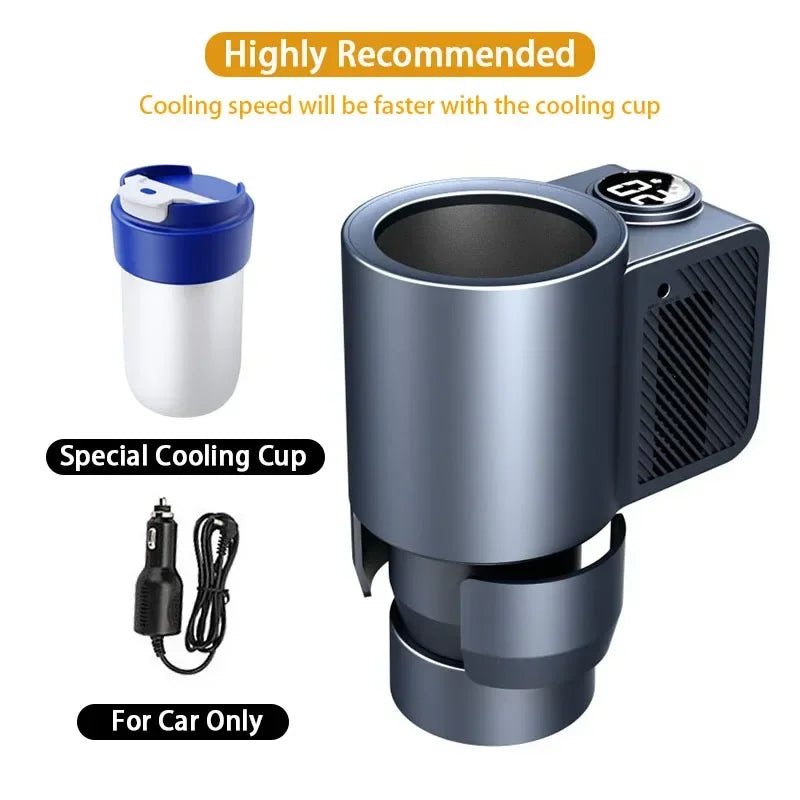 2-in-1 Electric Cooling Heating Cup Beverage Coffee Mug Warmer Cooler Mini Smart Car Refrigerator for Milk Drinks Thermos Cup