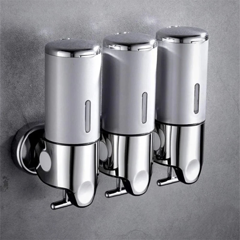 Manual Liquid Soap Dispensers double/triple 500ml Wall Mounted Shampoo Container soap and gel dispenser Bathroom Accessories