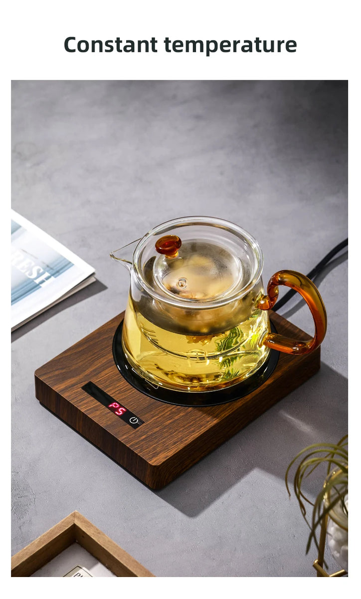 100°C Cup Heater Mug Warmer Hot Tea Makers Automatic Warmer Coaster 5 Gear Temperature Cup Heaters Coffee Milk Tea Heating Pad