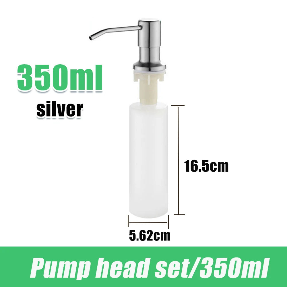 304 Stainless Steel Kitchen Sink Soap Dispenser Extension Tube Dish Soap Press Pump Head Outlet Head Extender 350/500ML