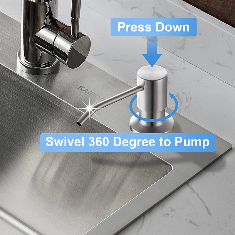 304 Stainless Steel Kitchen Sink Soap Dispenser Extension Tube Dish Soap Press Pump Head Outlet Head Extender 350/500ML