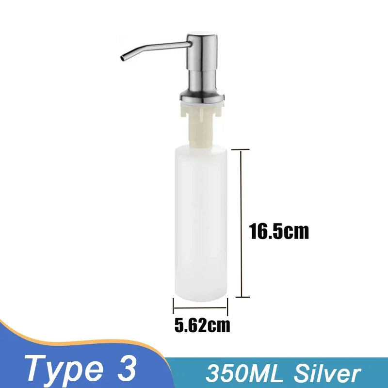 500/350ML Kitchen Sink Liquid Soap Dispenser Pump Stainless Steel Liquid Soap Bottle Sink Hand Pressure Soap Dispenser Bottle