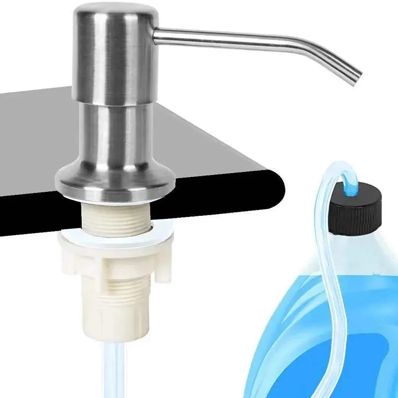 500/350ML Kitchen Sink Liquid Soap Dispenser Pump Stainless Steel Liquid Soap Bottle Sink Hand Pressure Soap Dispenser Bottle