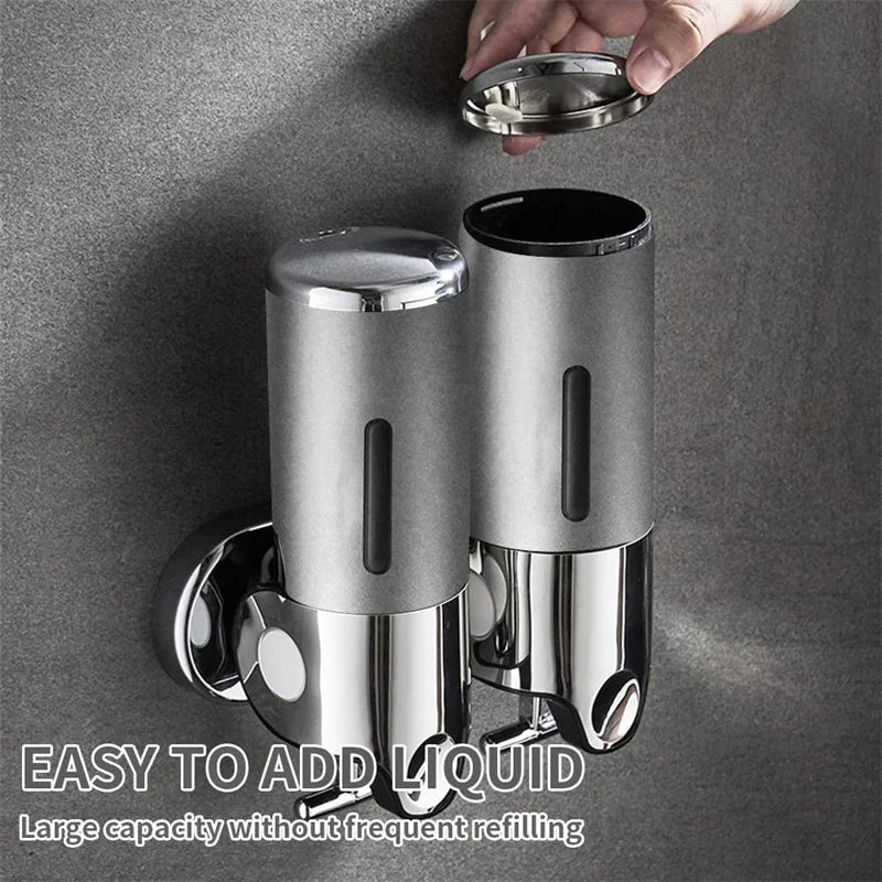 Manual Liquid Soap Dispensers double/triple 500ml Wall Mounted Shampoo Container soap and gel dispenser Bathroom Accessories