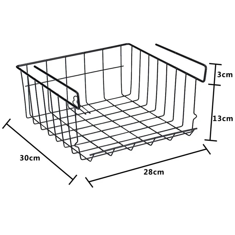 Home Storage Basket Kitchen Multifunctional  Rack Under Cabinet  Shelf  Wire  Organizer basket