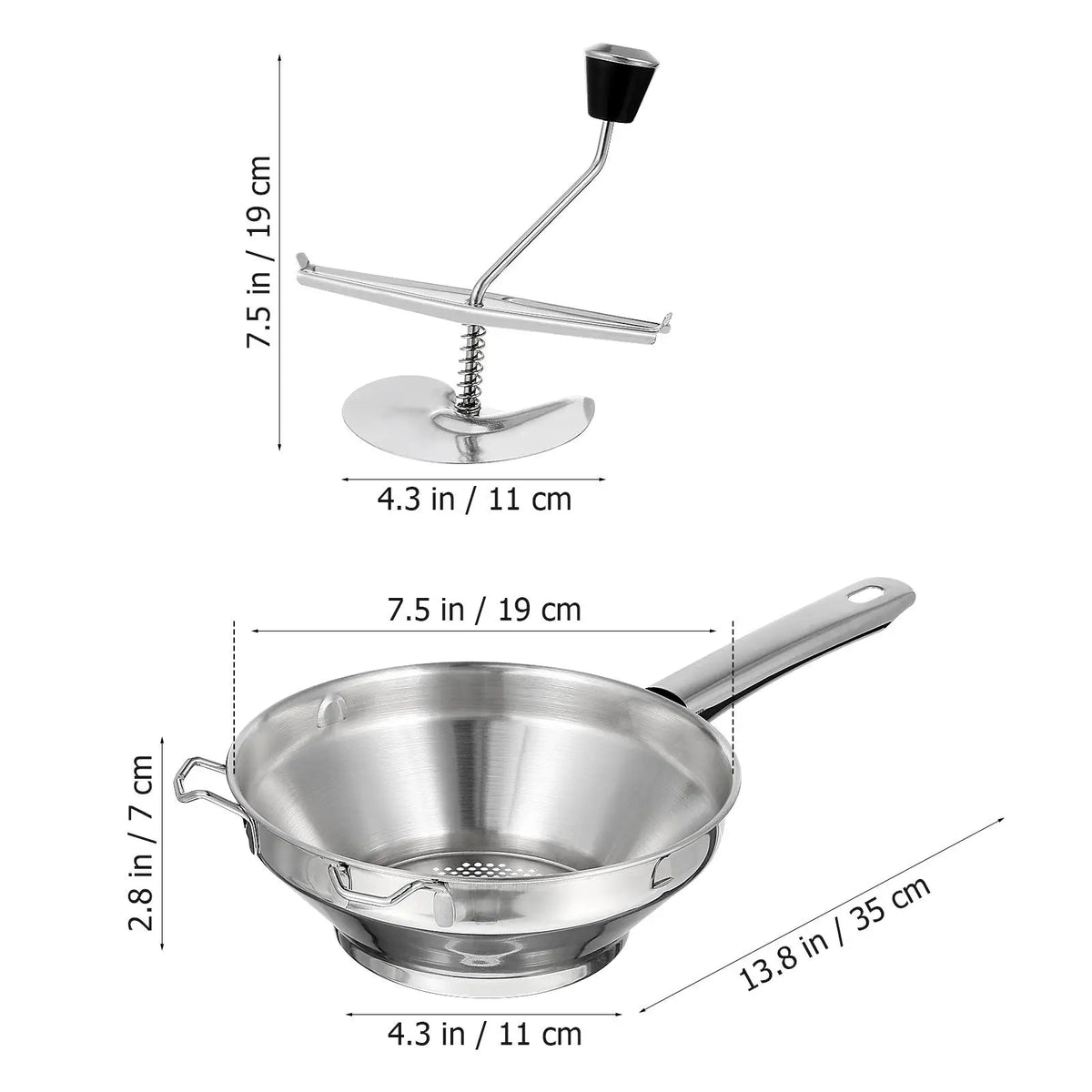 Stainless Steel Potato Masher Manual Potato Ricer Handheld Presser Fruit Juicer Lemon Squeezer Kitchen Tools