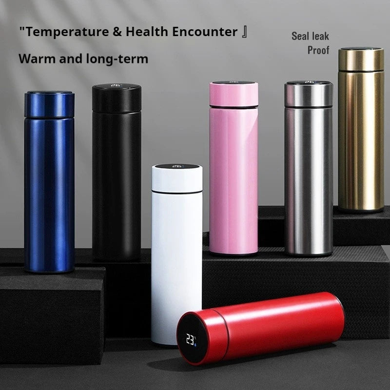 500ML Intelligent Temperature Thermos Bottle Sports Water Cup Car Insulated Cup Keeps Cold and Heat Thermal Mug Vacuum Flasks