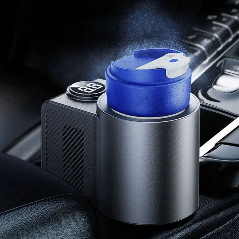 New 2-in-1 Smart Car Cooler Warmer Cup for Coffee Milk Beverage Heating Cooling Mug Travel Mini Car Refrigerator Drink Holder