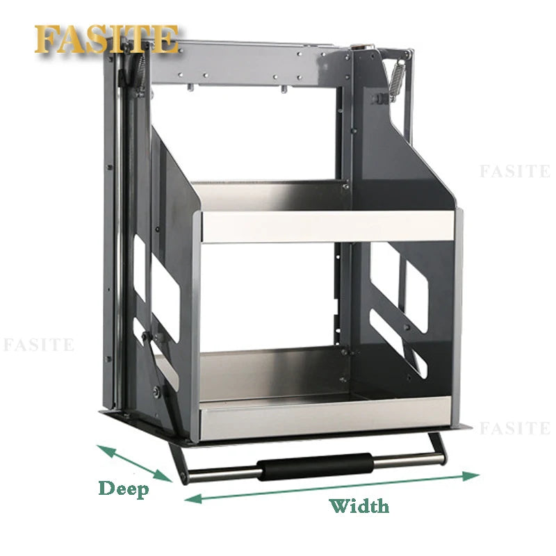 Kitchen Cabinet Pull-down Lift Basket Storage Spice Racks Wall Cabinet Up and Down Vertical Lift Drawer Baskets 45/55/*28*52CM