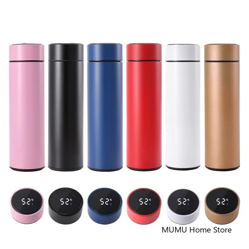 500ML Intelligent Temperature Thermos Bottle Sports Water Cup Car Insulated Cup Keeps Cold and Heat Thermal Mug Vacuum Flasks