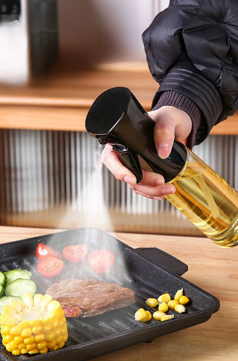 200/300/500ML Black /White Transparent Kitchen Oil Bottle Cooking Oil Spray OliveOil Bottle Fitness Barbecue Spray Oil Dispenser