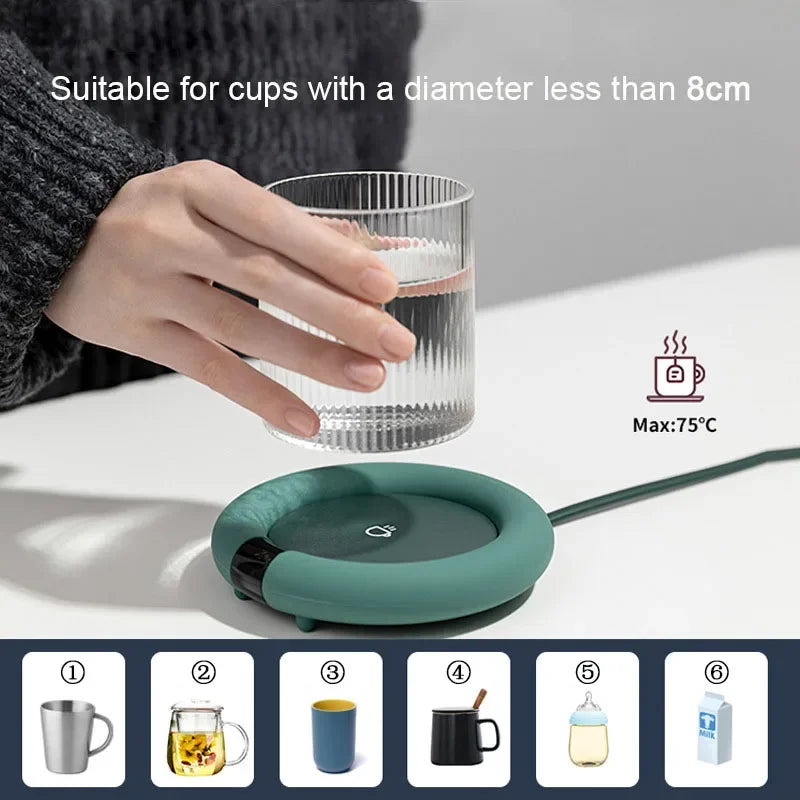 New Coffee Mug Warmer Electric Heating Coaster for Home Office 3 Temperatures Adjustable Tea Cup Warmer Christmas Birthday Gift