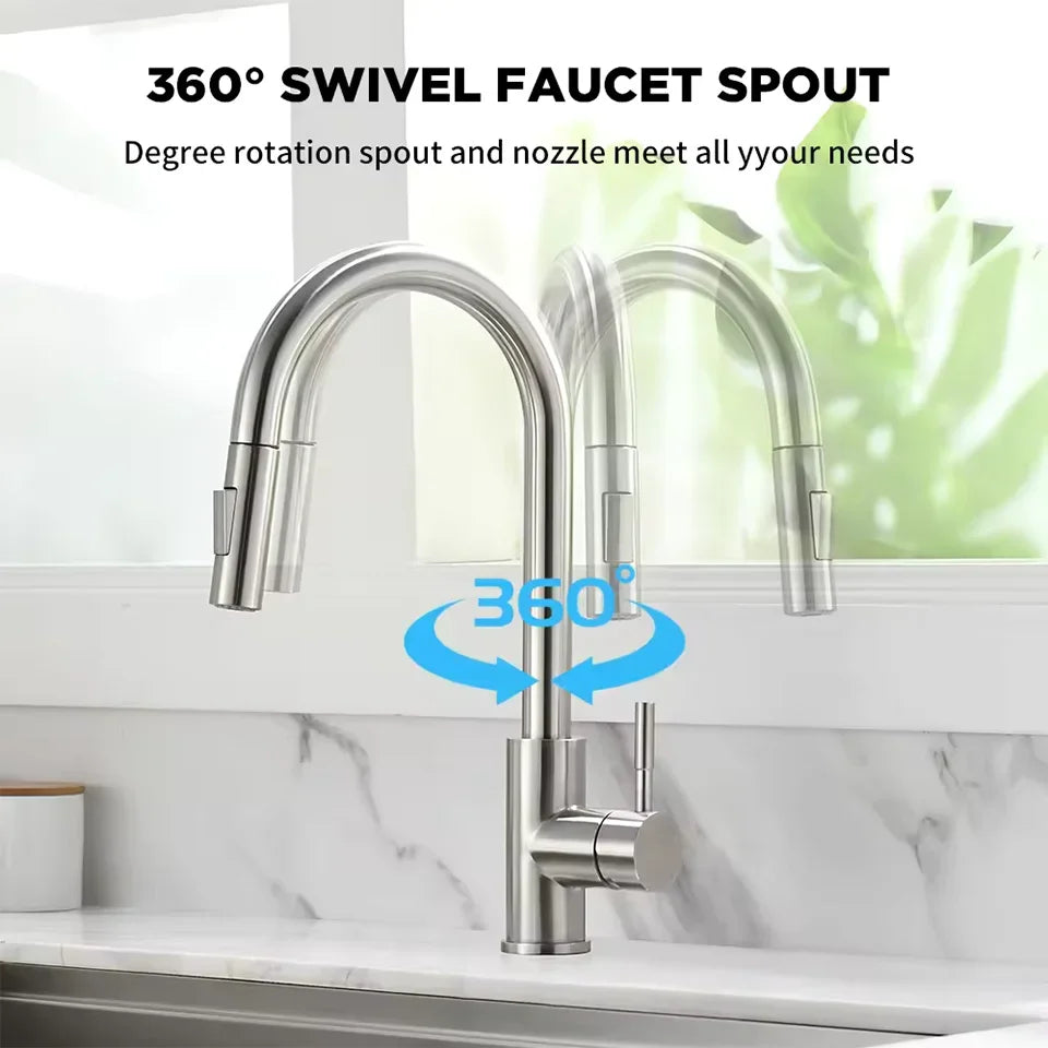 G1/2 Kitchen Faucet Black Surface Water Faucet Kitchen Sink Faucet Pull-out Kitchen Faucet Single Hole Tap